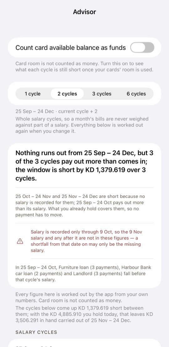Read the payments it suggests moving, and why.