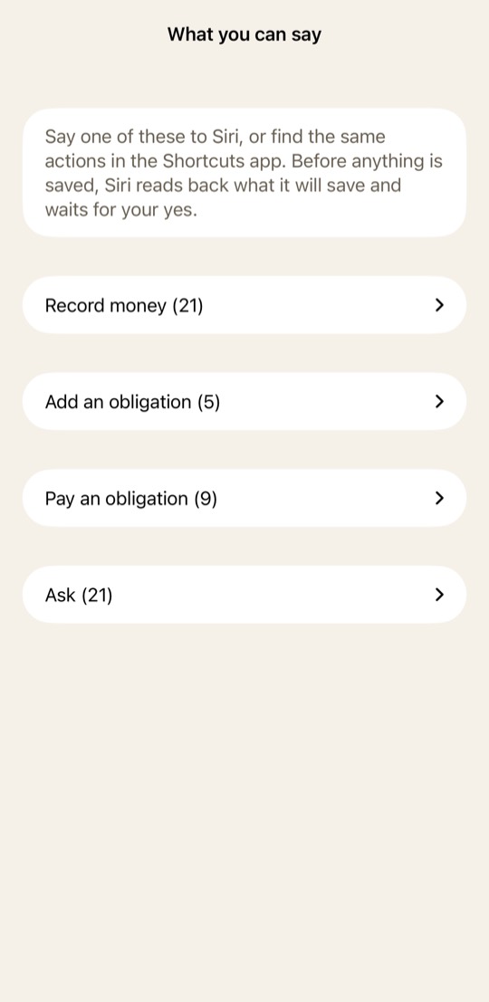 Open Settings and tap What you can say for every phrase.