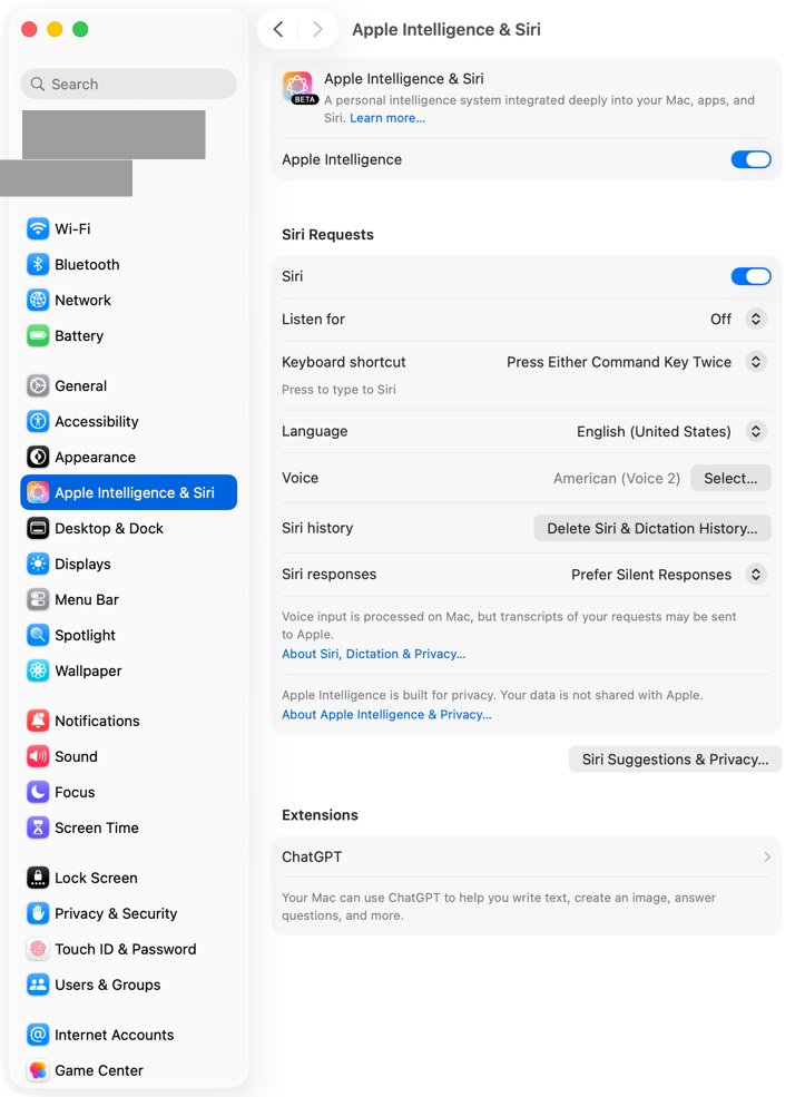 The assistant's written explanation needs Apple Intelligence: a Mac with Apple silicon, with it turned on in System Settings › Apple Intelligence & Siri. Without it, the Advisor shows its figures and suggestions, without the written explanation.