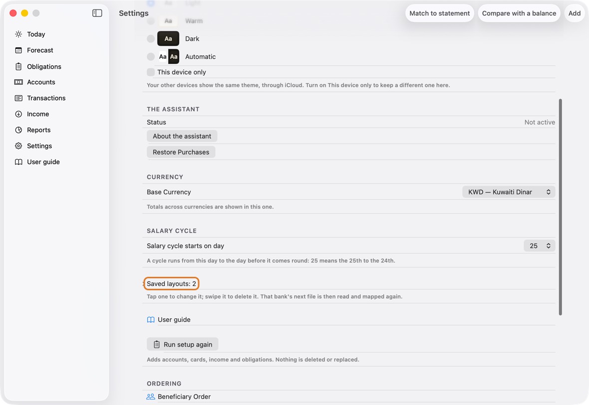 You should now see the layout changed, or gone from Saved layouts.